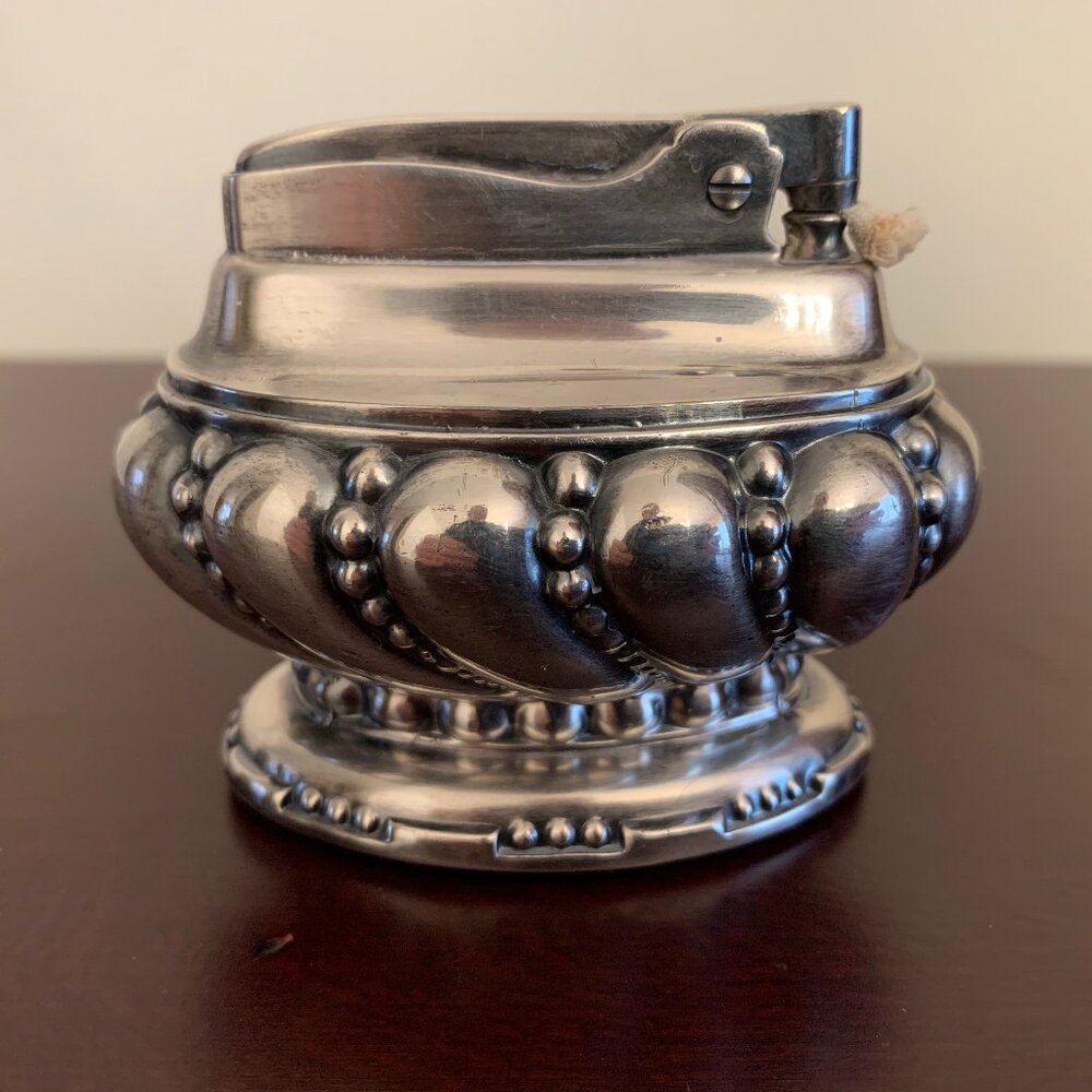 Vintage Ronson Silver Plated "Crown" Table Lighter- Patent No. 2481195